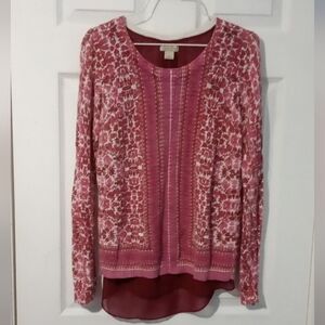 Lucky Brand Pink Floral Blouse